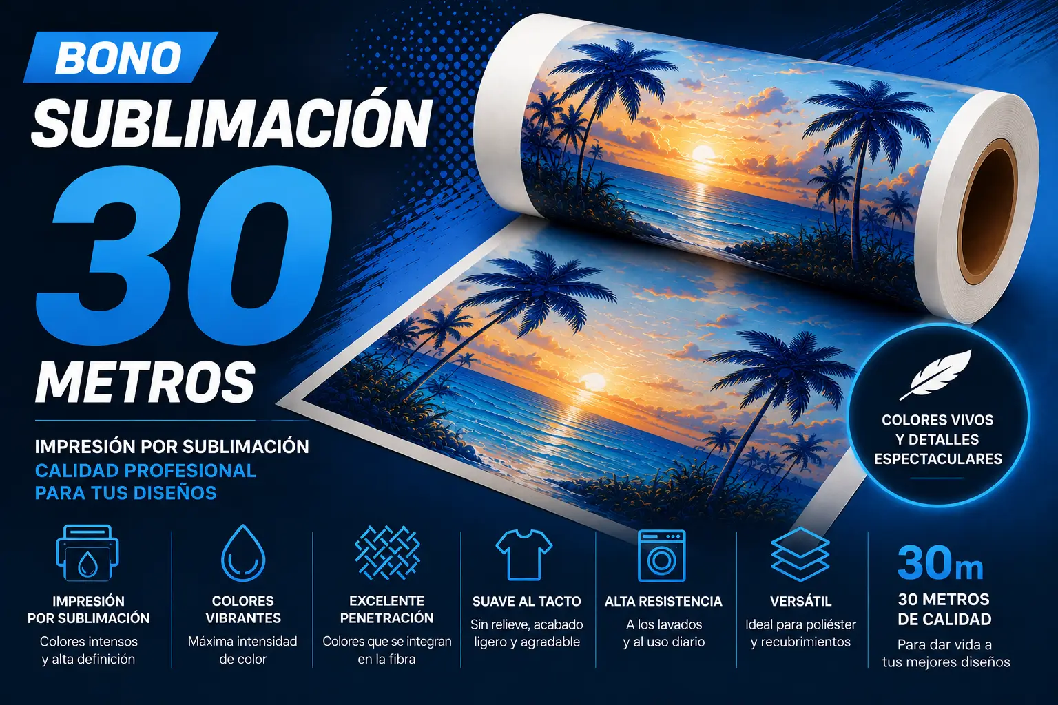Bonos de Sublimación 30 metros | Impresión por Metros