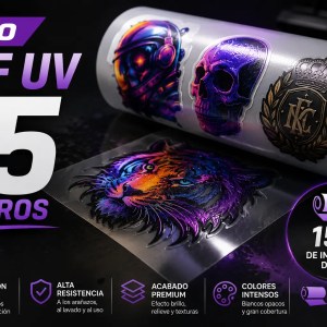 Bonos DTF UV 15 metros| Impresión DTF UV por Metros